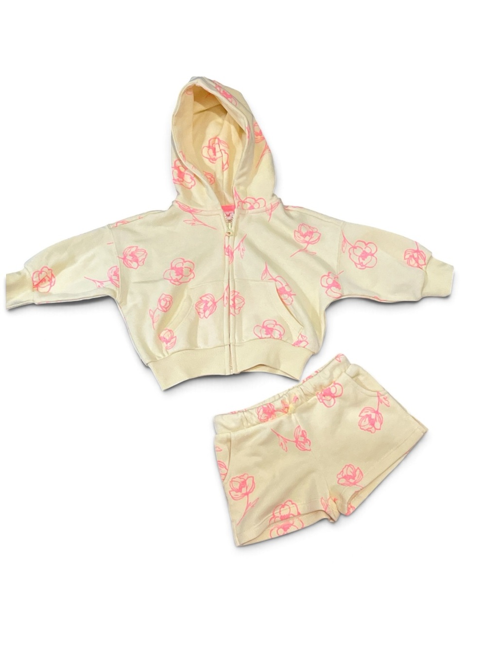 Cat & Jack Floral Hoodie & Shorts Set NWT